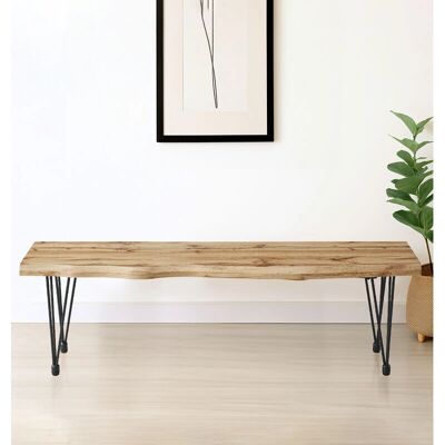 Hallowood Furniture - Live Edge 150cm - Metal Legs - Bench Hallowood Furniture - Live Edge 150cm - Metal Legs - Bench