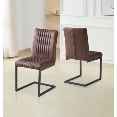 Hallowood Furniture - Brown Faux Leather - Dining Chairs Hallowood Furniture - Brown Faux Leather - Dining Chairs
