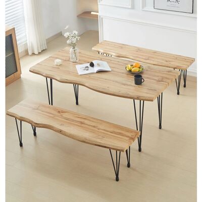 Hallowood Furniture - Live Edge Dining Table 160cm - Dining Set Hallowood Furniture - Live Edge Dining Table 160cm - Dining Set