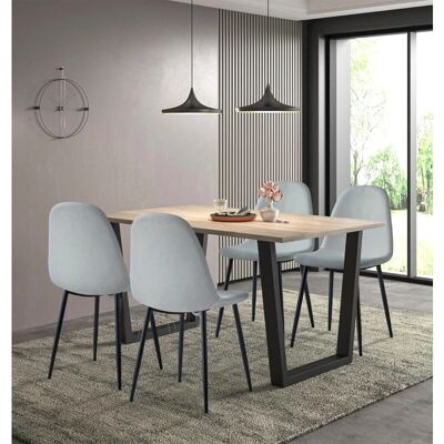Hallowood Furniture - 1.5m Table - 4 Chairs - Dining Set Hallowood Furniture - 1.5m Table - 4 Chairs - Dining Set