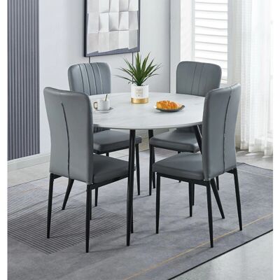 Hallowood Furniture - Round Marble Dining Set - 1.2m Table Hallowood Furniture - Round Marble Dining Set - 1.2m Table