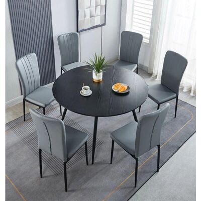 Hallowood Furniture - Dining Set 120cm Round - Black Table Hallowood Furniture - Dining Set 120cm Round - Black Table