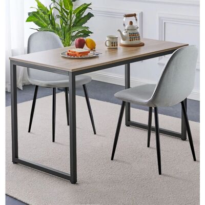 Hallowood Furniture - 1.2m Oak-look Dining Set - Light Grey Chairs - Dining Set Hallowood Furniture - 1.2m Oak-look Dining Set - Light Grey Chairs - Dining Set