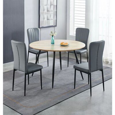 Hallowood Furniture Dining Set - 120cm Round Grey Chairs Hallowood Furniture Dining Set - 120cm Round Grey Chairs