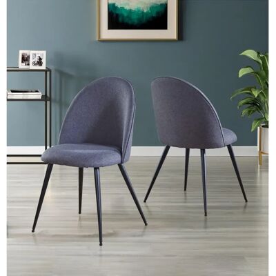 Hallowood Furniture - Curved-Back Chair - Dark Grey - Chair Hallowood Furniture - Curved-Back Chair - Dark Grey - Chair
