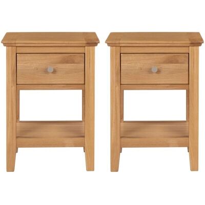 Hallowood Furniture - Oak Lamp Table - With Drawer - Side Table Hallowood Furniture - Oak Lamp Table - With Drawer - Side Table