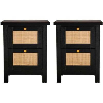 Hallowood Furniture - Bedside Table - Black Hallowood Furniture - Bedside Table - Black