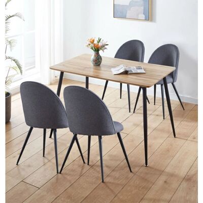 Hallowood Furniture - Dining Set - Oak Effect Top - Dining Set Hallowood Furniture - Dining Set - Oak Effect Top - Dining Set
