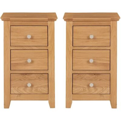 Hallowood Furniture - Hereford Oak - Light Oak - Lacquered - Bedside Table Hallowood Furniture - Hereford Oak - Light Oak - Lacquered - Bedside Table