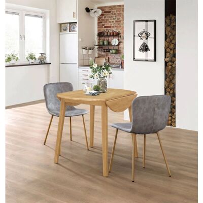 Hallowood Furniture - Table Set - Grey Leather - Dining Set Hallowood Furniture - Table Set - Grey Leather - Dining Set