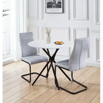 Hallowood Furniture - CmtT202C05 - White Marble - Dining Set Hallowood Furniture - CmtT202C05 - White Marble - Dining Set