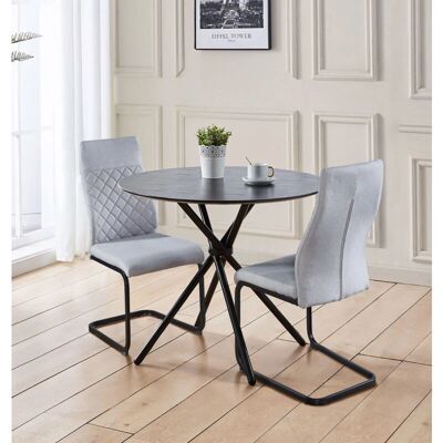 Hallowood Furniture - Dining Table Set - Small Round Black Hallowood Furniture - Dining Table Set - Small Round Black