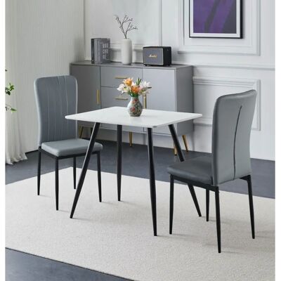 Hallowood Furniture - 80cm Table - Grey Chairs - Dining Set Hallowood Furniture - 80cm Table - Grey Chairs - Dining Set