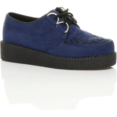 Ajvani Navy Suede Platform Wedge Shoes - Shoes Ajvani Navy Suede Platform Wedge Shoes - Shoes
