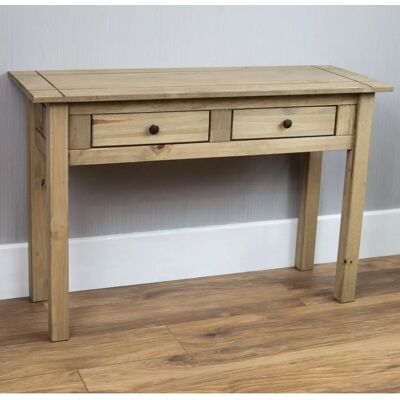 Vida Designs Panama Console Table - Rustic Solid Waxed Pine 2 Drawer Vida Designs Panama Console Table - Rustic Solid Waxed Pine 2 Drawer