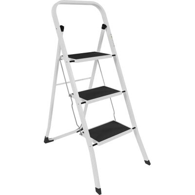 Home Vida - 3-step steel ladder - portable - folding - Ladder Home Vida - 3-step steel ladder - portable - folding - Ladder