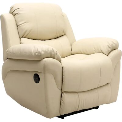 MORE4HOMES Madison Cream Electric Bonded Leather Recliner - Recliner Armchair MORE4HOMES Madison Cream Electric Bonded Leather Recliner - Recliner Armchair