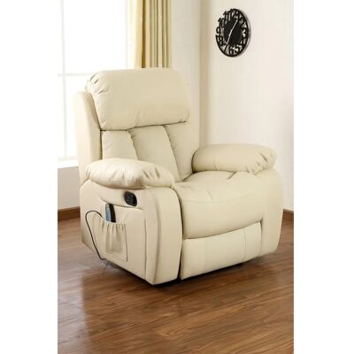 MORE4HOMES - CHESTER - Cream - Bonded Leather - Recliner MORE4HOMES - CHESTER - Cream - Bonded Leather - Recliner