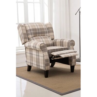 MORE4HOMES Eaton Wing Back Fireside Herringbone Fabric Recliner - Armchair MORE4HOMES Eaton Wing Back Fireside Herringbone Fabric Recliner - Armchair