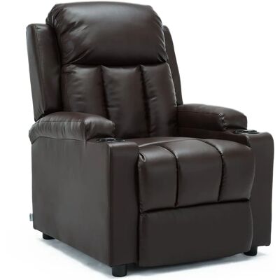 MORE4HOMES Brown Studio Recliner - Reclining cinema armchair with drink holders MORE4HOMES Brown Studio Recliner - Reclining cinema armchair with drink holders