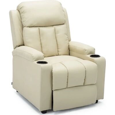 MORE4HOMES Cream Studio Recliner - Armchair with Drink Holders MORE4HOMES Cream Studio Recliner - Armchair with Drink Holders