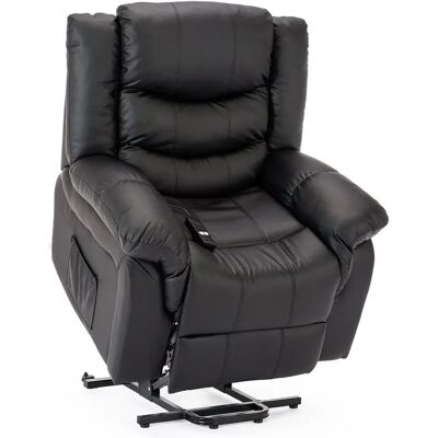 MORE4HOMES Black Seattle Electric Rise Leather Recliner - Recliner Armchair MORE4HOMES Black Seattle Electric Rise Leather Recliner - Recliner Armchair