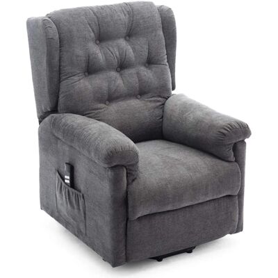 MORE4HOMES Charcoal Barnsley Fabric Electric Dual Motor Rise Recliner Sofa - Recliner Sofa MORE4HOMES Charcoal Barnsley Fabric Electric Dual Motor Rise Recliner Sofa - Recliner Sofa