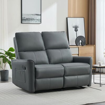 MORE4HOMES - MADRID - Grey - 2 Seater Manual Recliner - Sofa MORE4HOMES - MADRID - Grey - 2 Seater Manual Recliner - Sofa