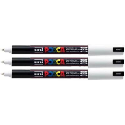 Marqueurs de Peinture Blancs Posca - Pointe Ultra Fine 0.7mm - Fournitures Artistiques - Publicité Marqueurs de Peinture Blancs Posca - Pointe Ultra Fine 0.7mm - Fournitures Artistiques - Publicité
