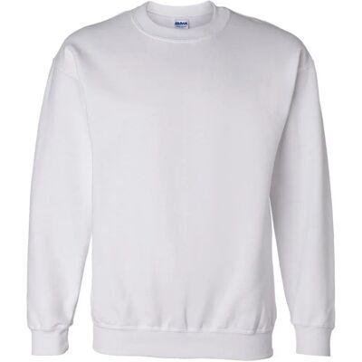 Gildan Heavy Blend Bianco 2XL Felpa con Collo a Giro - Felpa Gildan Heavy Blend Bianco 2XL Felpa con Collo a Giro - Felpa