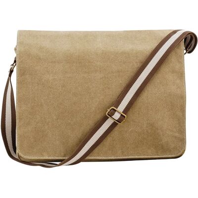 Quadra Vintage Canvas Despatch Bag - 14L Sahara - Unisex Quadra Vintage Canvas Despatch Bag - 14L Sahara - Unisex