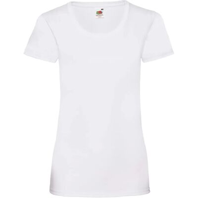 Fruit Of The Loom Damen/Herren Lady-Fit Wertgewicht Kurzarm T-Shirt - Weiß Fruit Of The Loom Damen/Herren Lady-Fit Wertgewicht Kurzarm T-Shirt - Weiß