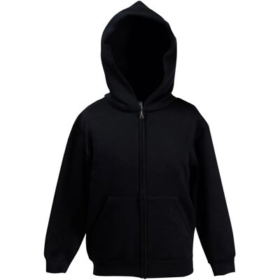 Fruit Of The Loom Kinder Unisex Capuchon Jack - Zwart 7-8 Fruit Of The Loom Kinder Unisex Capuchon Jack - Zwart 7-8