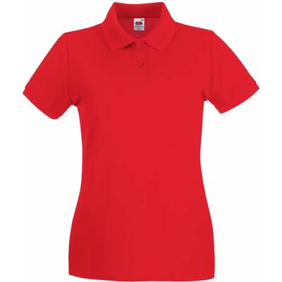 Fruit of the Loom Ladies Fitted Red Polo Shirt - Polo Shirt Fruit of the Loom Ladies Fitted Red Polo Shirt - Polo Shirt
