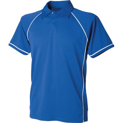 Finden & Hales Kids Royal/White Piped Sports Polo Shirt - Unisex - 9-10 Finden & Hales Kids Royal/White Piped Sports Polo Shirt - Unisex - 9-10