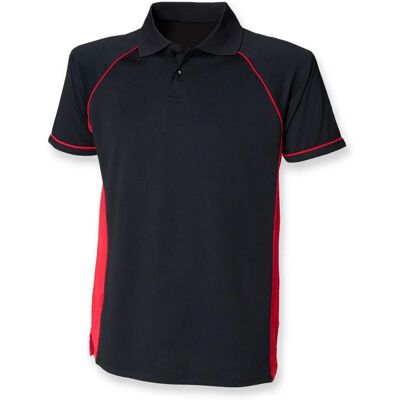 Finden & Hales - Panel Performance Polo - Black/Red - polo shirt Finden & Hales - Panel Performance Polo - Black/Red - polo shirt
