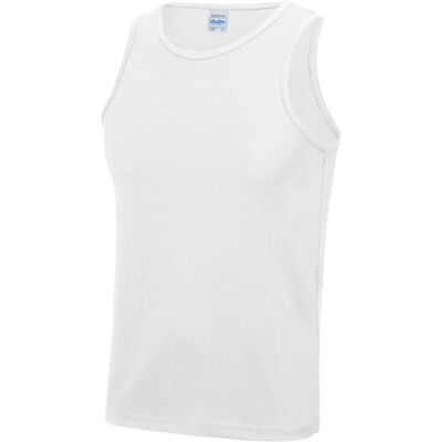AWDis Just Cool White Tank Top - Sports Gym Vest AWDis Just Cool White Tank Top - Sports Gym Vest