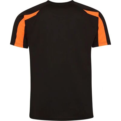 Just Cool - Contrast Cool Sports Plain - Jet Black/Electric Orange - L - T-Shirt - Publicité Just Cool - Contrast Cool Sports Plain - Jet Black/Electric Orange - L - T-Shirt - Publicité