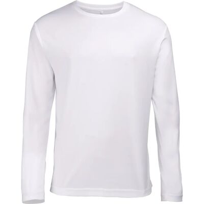 AWDis Just Cool Mens Long Sleeve Sports T-Shirt Arctic White S AWDis Just Cool Mens Long Sleeve Sports T-Shirt Arctic White S