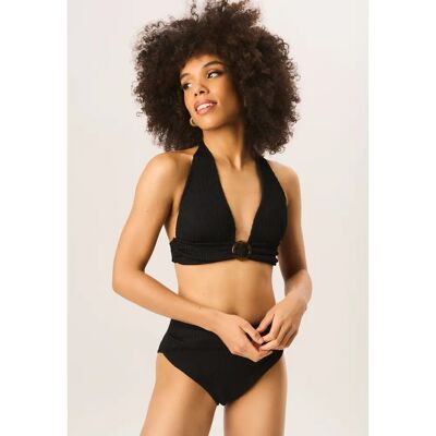 Gini London Womens Textured Halter Bikini Top - Black - Size 14 UK Gini London Womens Textured Halter Bikini Top - Black - Size 14 UK