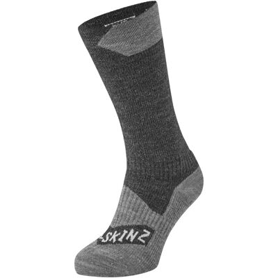 Sealskinz Schwarze/Graue Marl Wasserdichte Mid Length Socke Sealskinz Schwarze/Graue Marl Wasserdichte Mid Length Socke