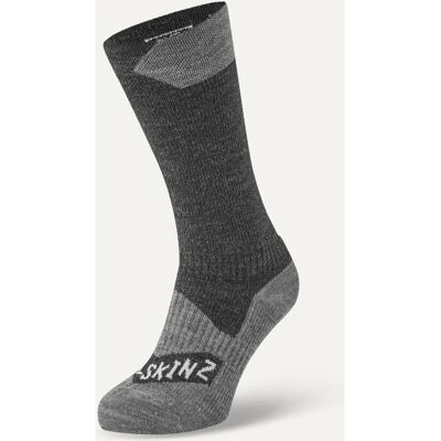Sealskinz Raynham Wasserdichte Allwetter-Mid Sock - Schwarz / Grau / XL Sealskinz Raynham Wasserdichte Allwetter-Mid Sock - Schwarz / Grau / XL