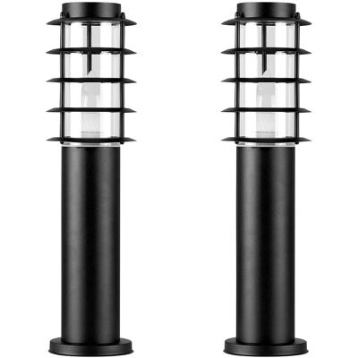 ValueLights Modern IP44 Outdoor Black Stainless Steel Bollard Light - Bollard Light ValueLights Modern IP44 Outdoor Black Stainless Steel Bollard Light - Bollard Light