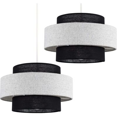 ValueLights Model - Modern Cylinder Grey & Black Ceiling Pendant - Ceiling Pendant Light Shades ValueLights Model - Modern Cylinder Grey & Black Ceiling Pendant - Ceiling Pendant Light Shades