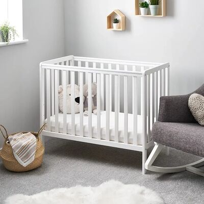 Obaby Bantam Space Saver Cot - White - Baby Cot Obaby Bantam Space Saver Cot - White - Baby Cot