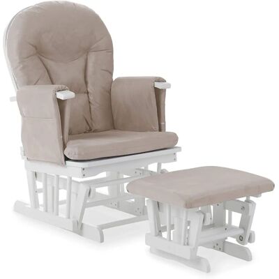 Obaby White Sand Cushions Glider Chair & Stool - Nursery Furniture Obaby White Sand Cushions Glider Chair & Stool - Nursery Furniture