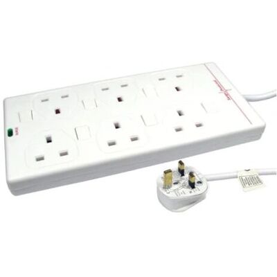 Spire RB-03-6GANGSWD Verlängerung - 6 Steckdosen, 3m, UK-Stecker Spire RB-03-6GANGSWD Verlängerung - 6 Steckdosen, 3m, UK-Stecker
