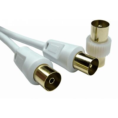 Cables Direct 2TVREV-02 Câble coaxial - 2m Blanc - Publicité Cables Direct 2TVREV-02 Câble coaxial - 2m Blanc - Publicité