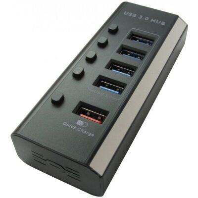 Cables Direct - NLUSB3-422P - Schwarz - USB 3.2 Gen1 - USB-Hub Cables Direct - NLUSB3-422P - Schwarz - USB 3.2 Gen1 - USB-Hub