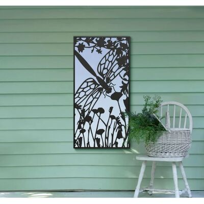 Mirroroutlet Large Metal Black Dragonfly Garden Mirror 118 X 58cm - Garden Mirror Mirroroutlet Large Metal Black Dragonfly Garden Mirror 118 X 58cm - Garden Mirror